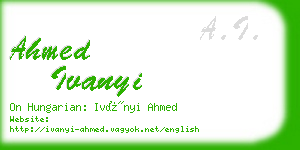 ahmed ivanyi business card
